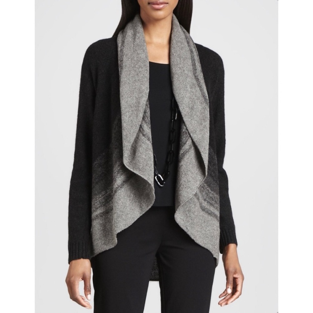 Eileen Fisher ombré open cardigan sweater